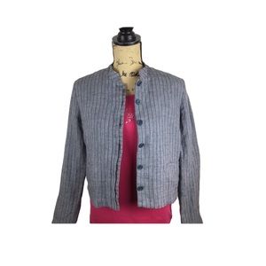 COLETAC France Linen Jacket Blazer Blue